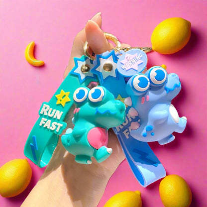 Cartoon Doll Big Eye Dinosaur PVC Soft Glue Keychain
