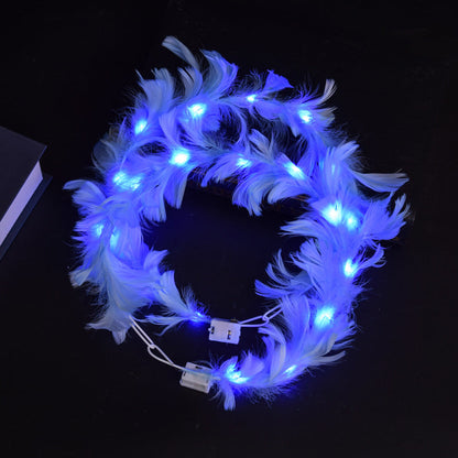 Wholesale Plush Luminous Goose Feather Wreath