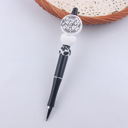 Beaded Pens Black Silicone Beaded Pen