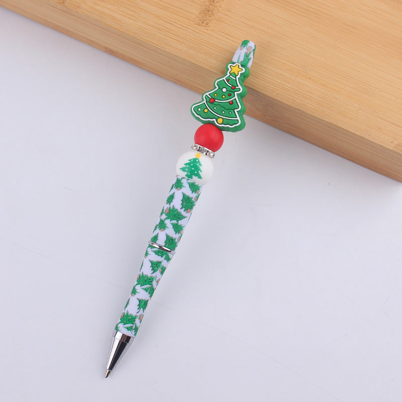 Cartoon Christmas Silicone Handmade Plastic Beaded Pen