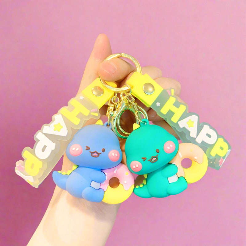 Cartoon Cute Dinosaur Silicone Keychain