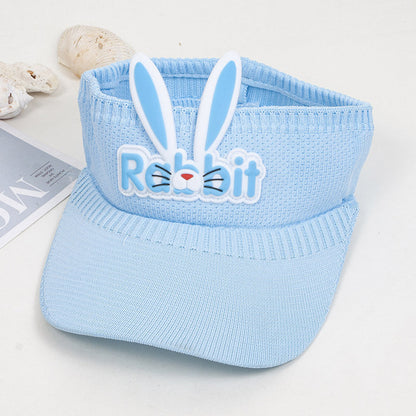 Polyester Rabbit Ear Children's Sun Hat Sunscreen Empty Top Hat
