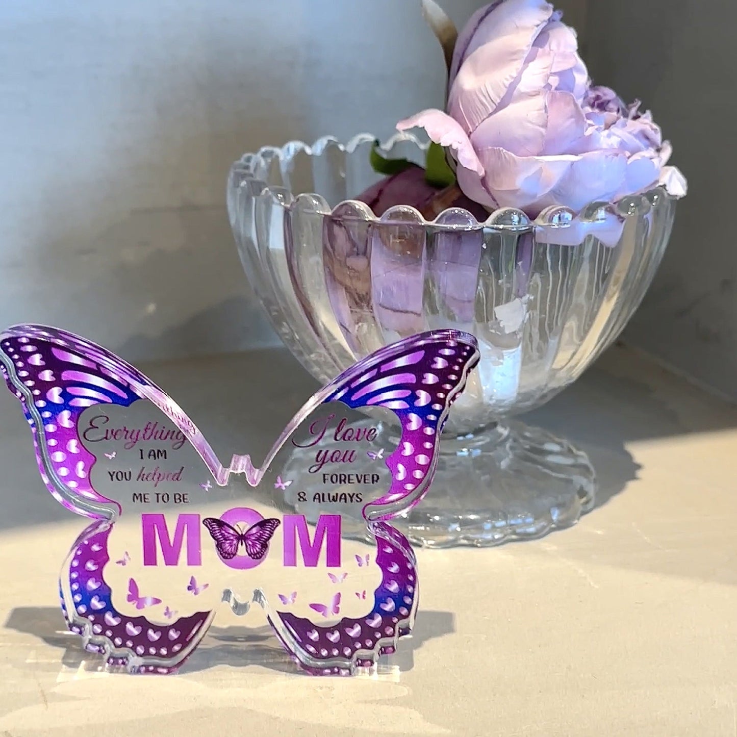 Transparent Acrylic Butterfly Ornaments for Family Birthday Gifts