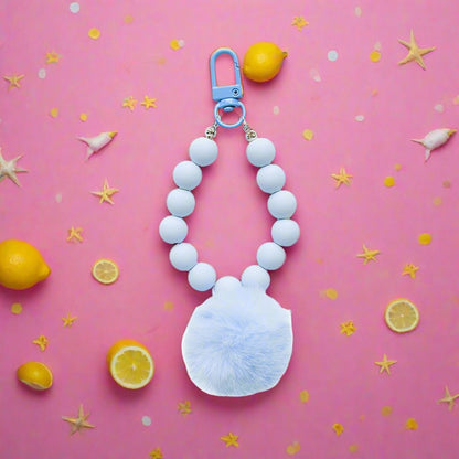 Hair Ball Acrylic Bead Keychain