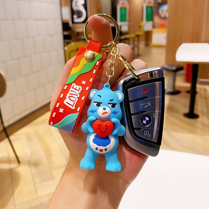 Cartoon PVC Soft Love Bear Keychain Cute Keychain