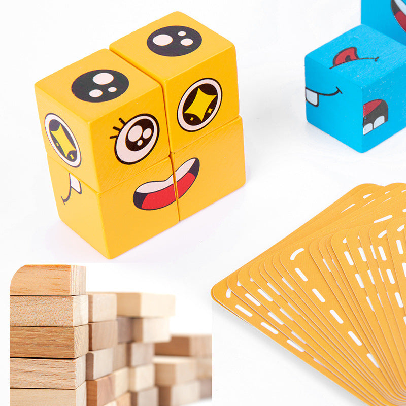 Face Changing Rubik's Cube Expression Building Blocks