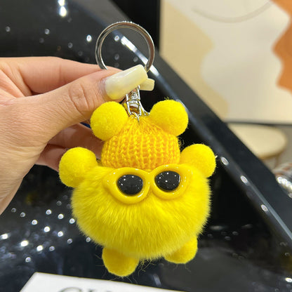 Cute Cartoon Plush Ball Keychains