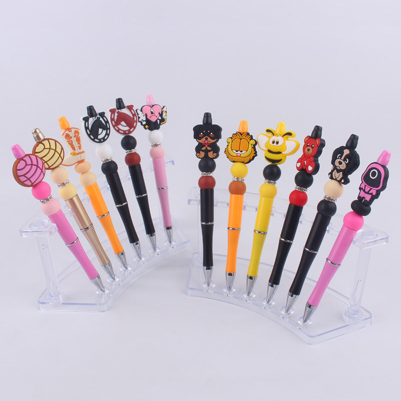 Cartoon Silicone Animal Bee Dog Beadable Silicone Ballpoint