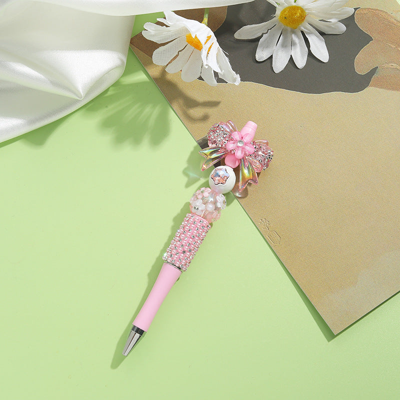 Beaded Pens Colorful Handmade Beaded Twisting Flower Butterfly