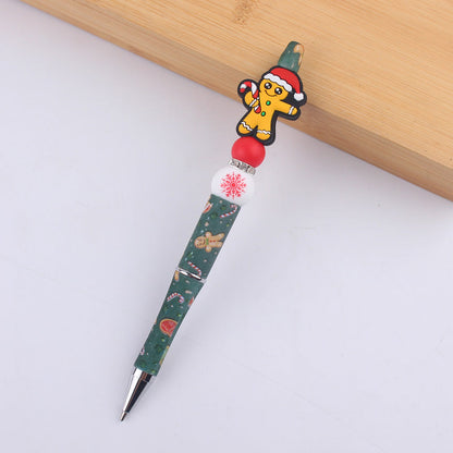 Cartoon Christmas Silicone Handmade Plastic Beaded Pen