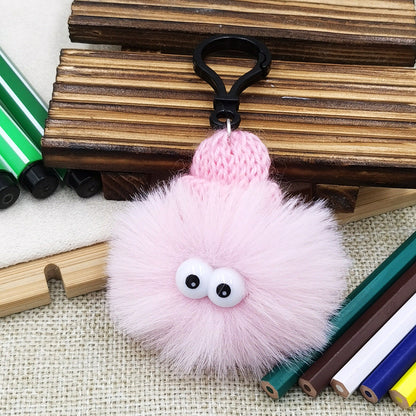 Small Briquettes Imitation Rabbit Fur Key Chain