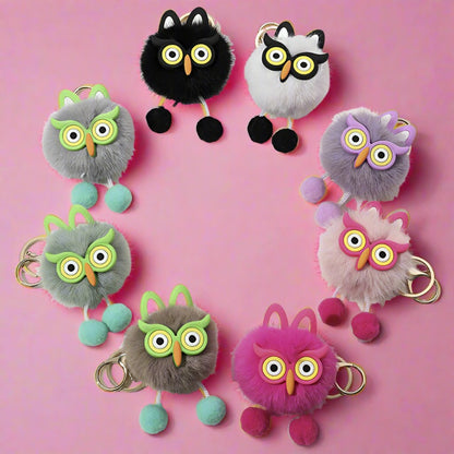 Cartoon Plush Owl Keychain