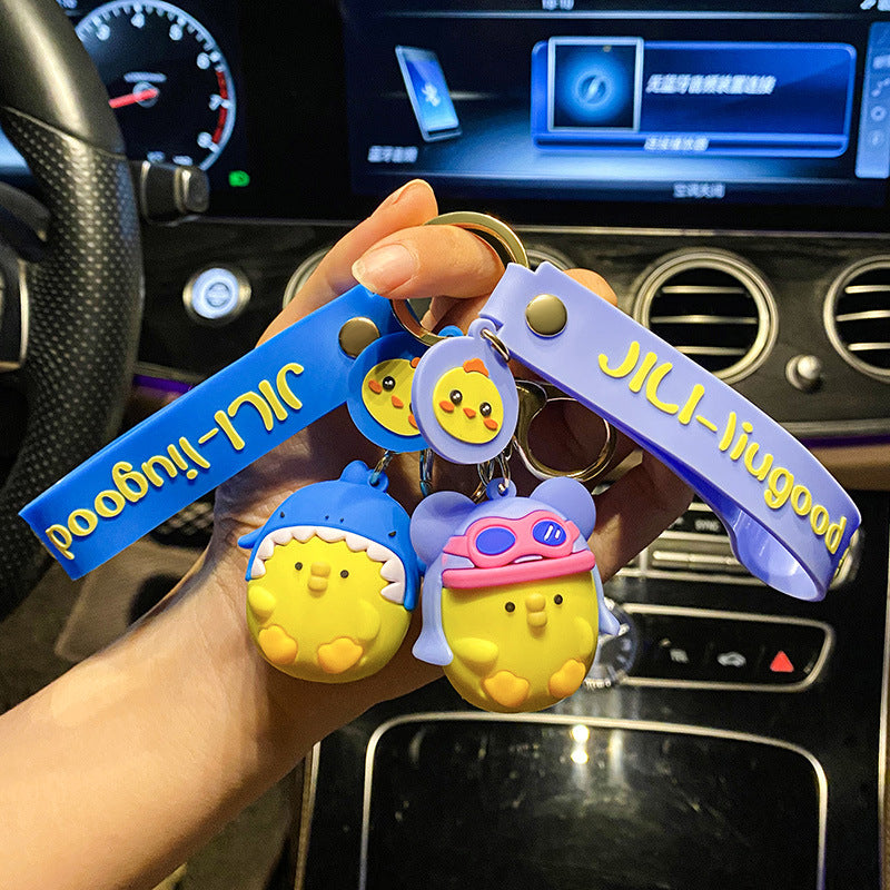 Wholesale Cartoon Chicken PVC Soft Glue Keychain Creative Keychain ACC-KC-XJY002