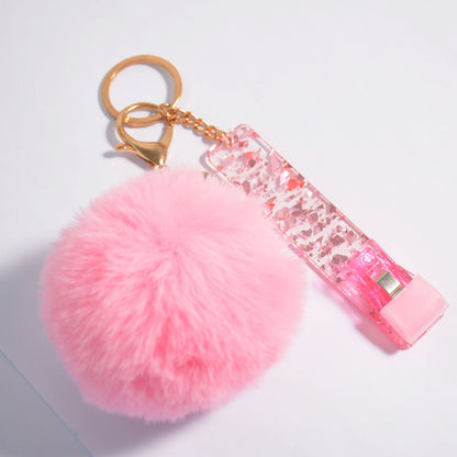 ATM Card Reader Hair Ball Plastic Keychain