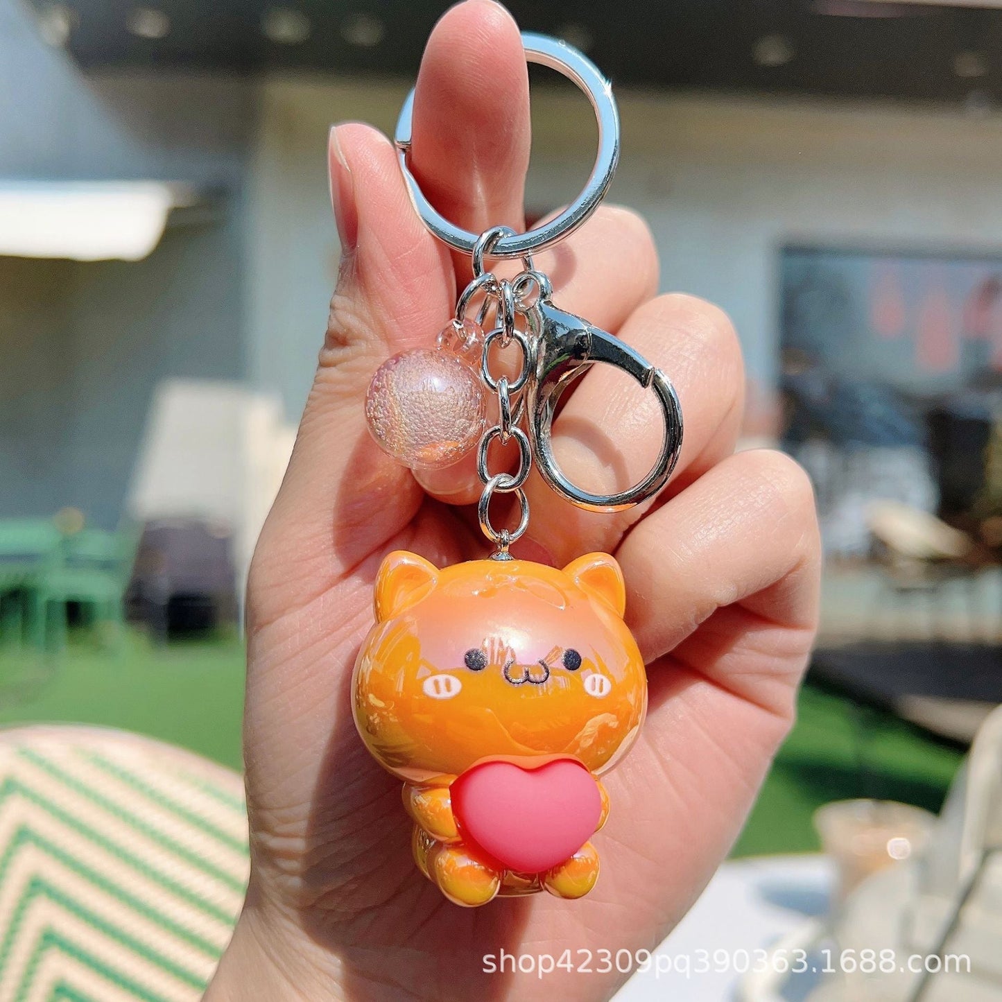 Cartoon Acrylic Care Bear Colorful Electroplating Keychain