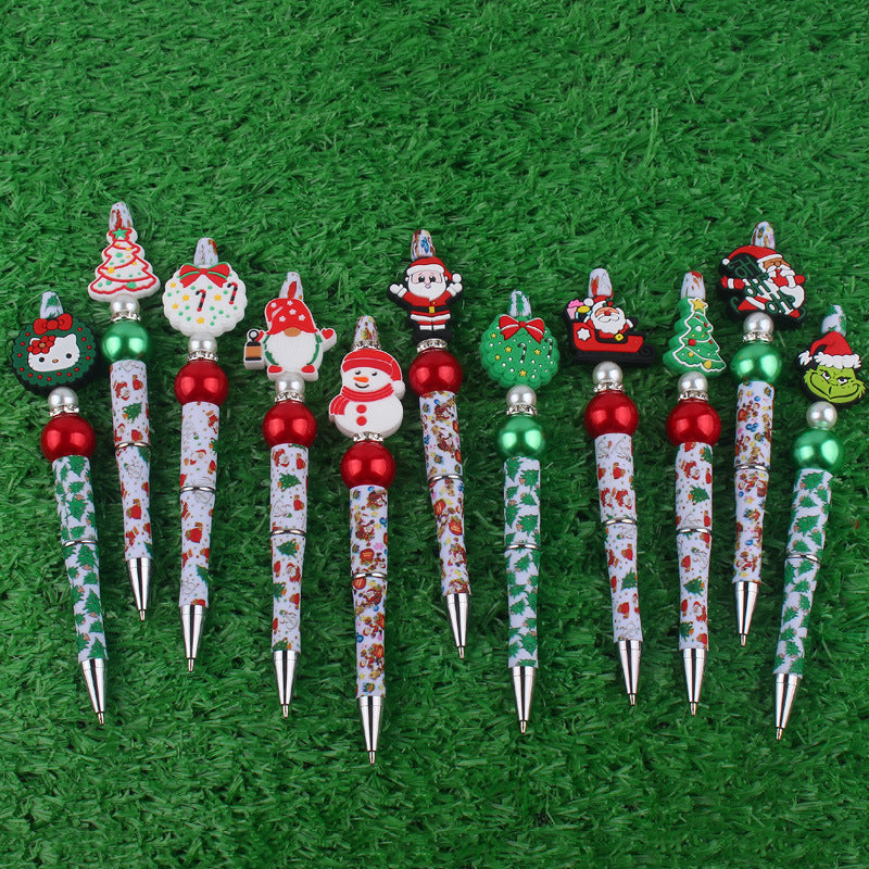 Cute Cartoon Christmas Silicone Bead Creative BallPoint