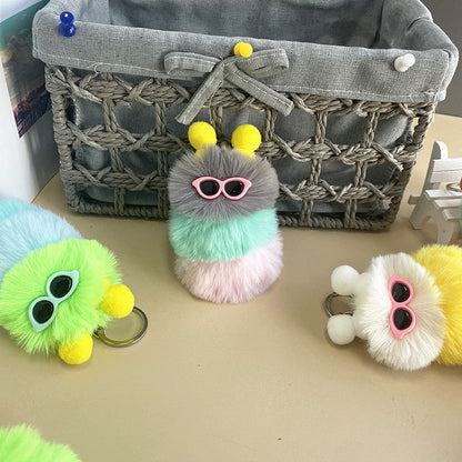 New Cute Caterpillar Plush Keychain
