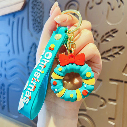 Cartoon Christmas PVC Soft Keychain Creative Keychain