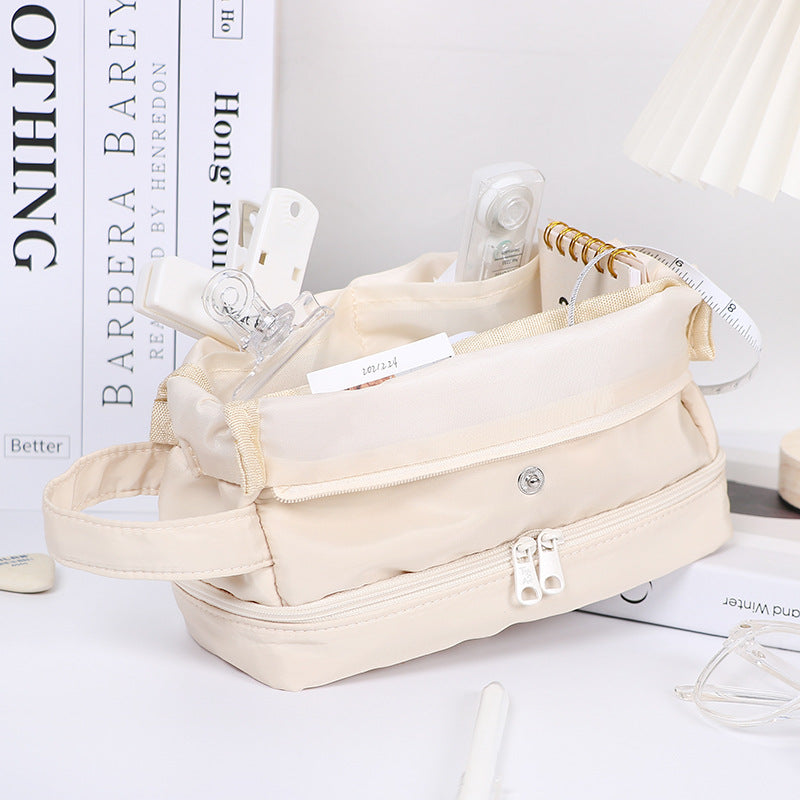Large Capacity Color Matching Woven Pencil Case