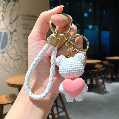 Cartoon Love Bear Resin Keychain Creative Keychain