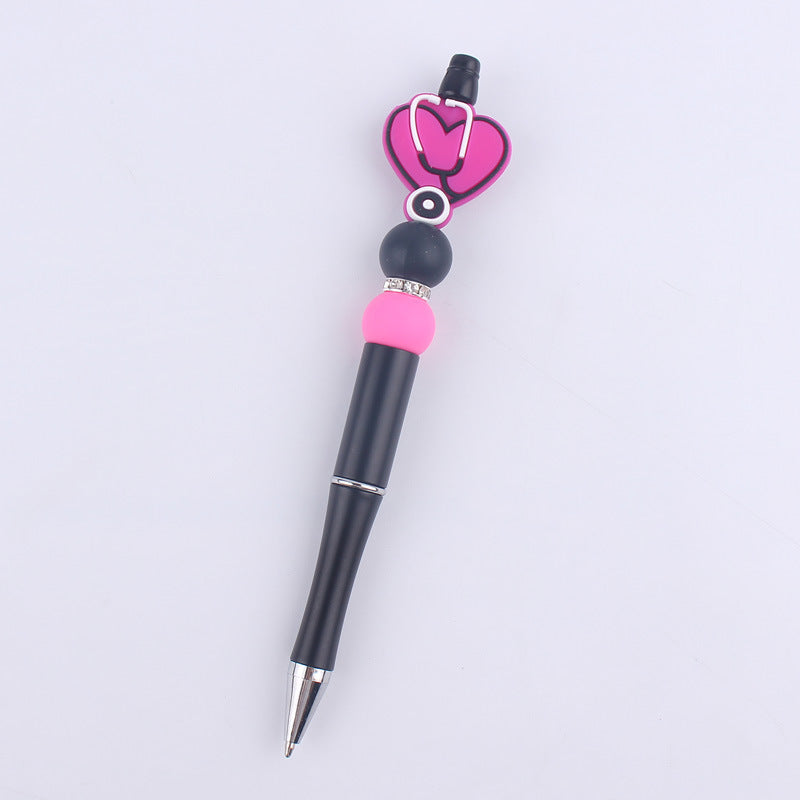 Handmade Bead Pen Stethoscope Love Silicone Ballpoint Pen