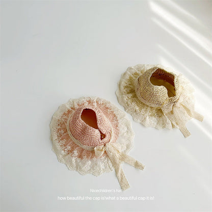 Children's Empty Straw Hat with Bow