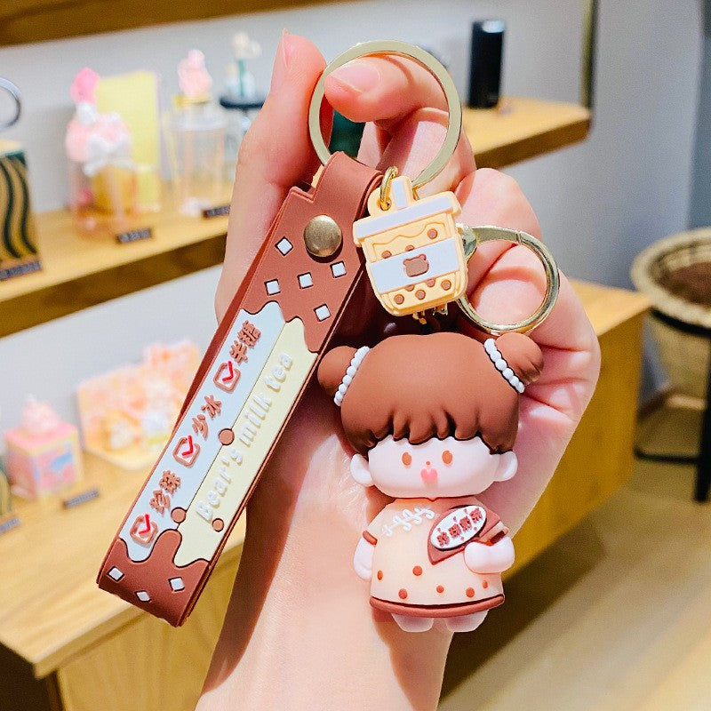 Bow Bear PVC Soft Keychain Cute Keychain