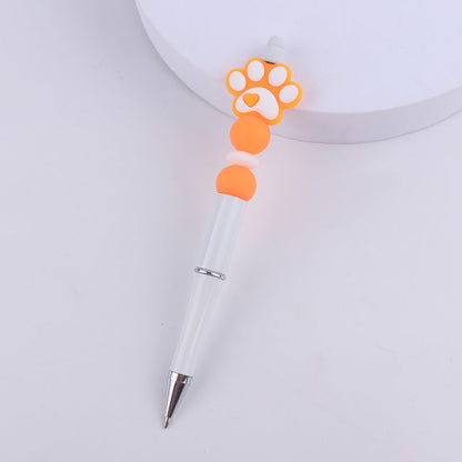 Handmade Bead Pen Cartoon Dog Paw Silicone Ballpoint