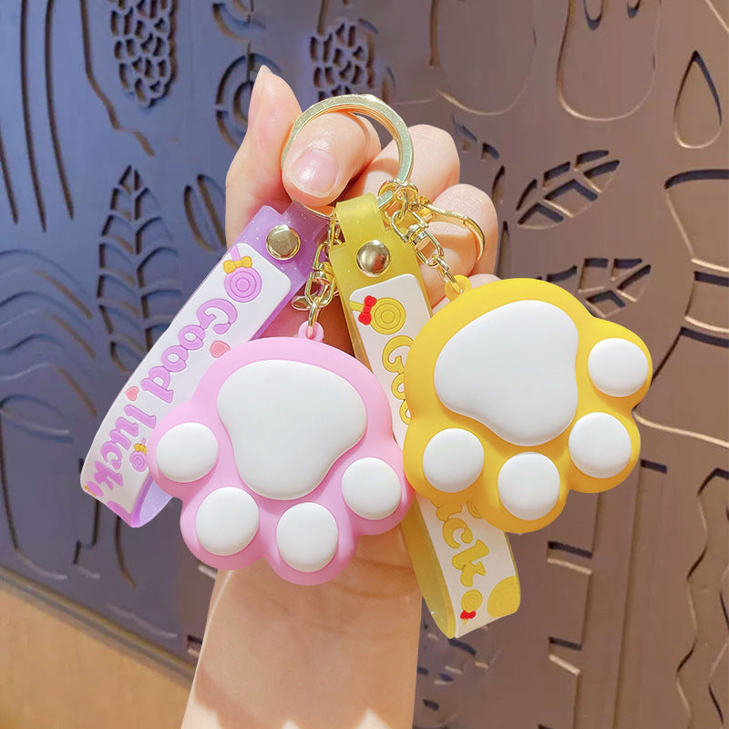Cartoon Cat Claw PVC Keychain