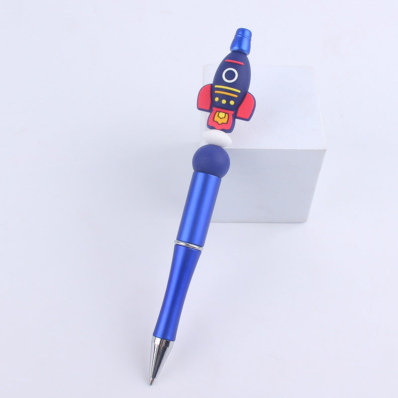 Handmade Bead Pen Cartoon Rocket Astronaut Silicone Ballpoint