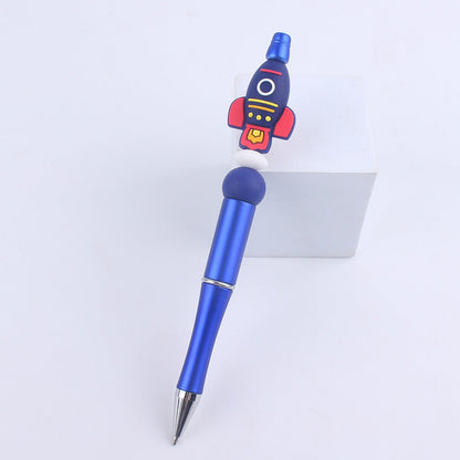 Handmade Bead Pen Cartoon Rocket Astronaut Silicone Ballpoint