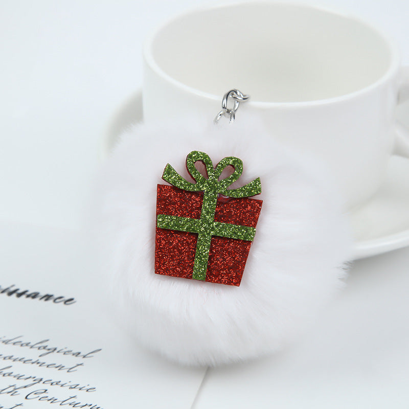 Christmas Gifts Christmas Tree Hair Ball Keychain