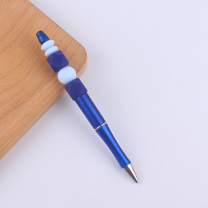 Beadable Pens Handmade Colorful Silicone Beaded Ballpoint Pen