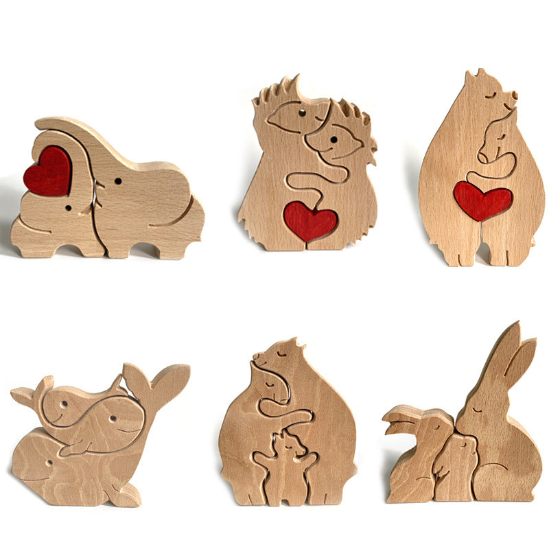 Mother's Day Animal Family Wooden Ornaments