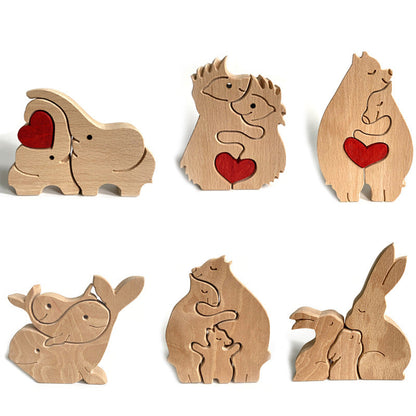 Mother's Day Animal Family Wooden Ornaments