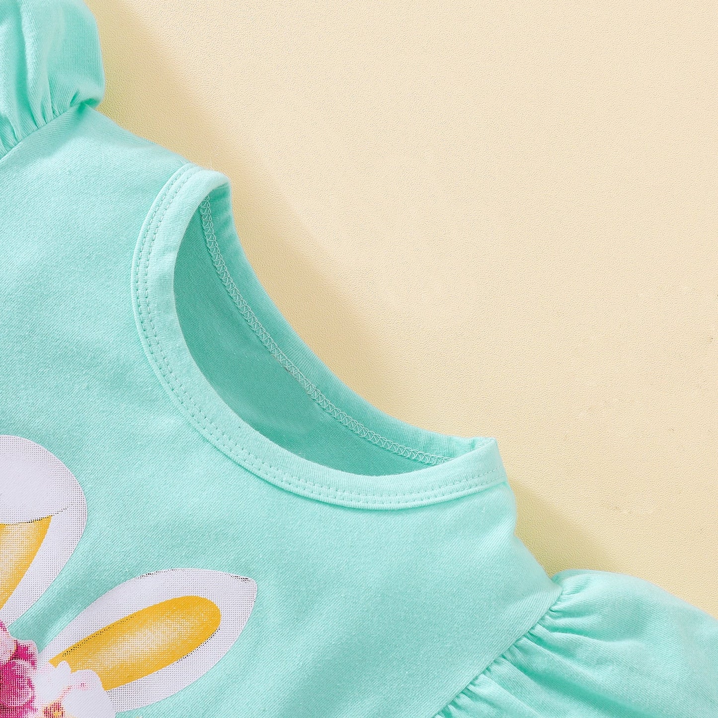 Cotton Children's Sleeves Top Headband Three Piece Set