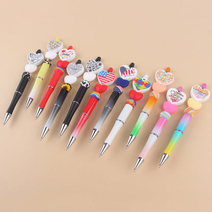 Cartoon Love Series Beadable Silicone Beaded Ballpoint Pen