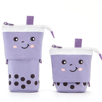 Milk Tea Drop Down Canvas Pencil Case