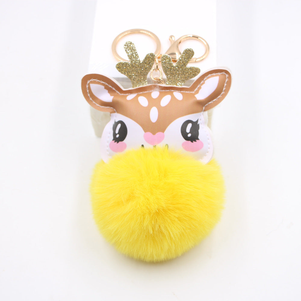 Christmas Cute Fawn Plush Keychain