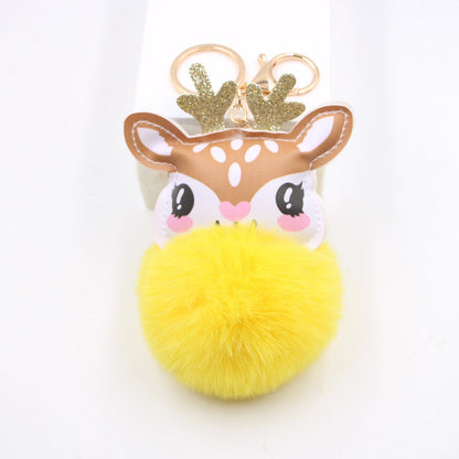 Christmas Cute Fawn Plush Keychain