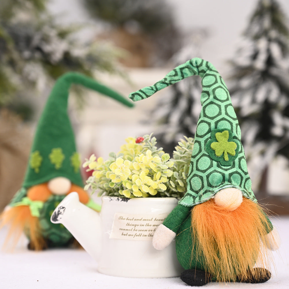 St. Patrick's Day Little Doll Standing Green Leaf