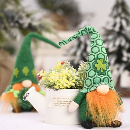 St. Patrick's Day Little Doll Standing Green Leaf