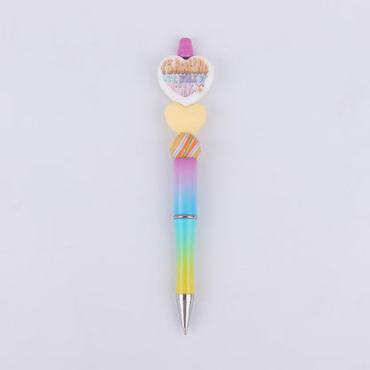 Cartoon Love Series Beadable Silicone Beaded Ballpoint Pen