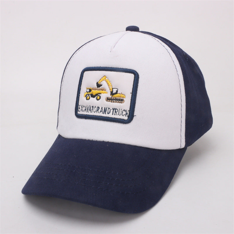Cotton Polyester Cartoon Excavator Children's Baseball Caps
