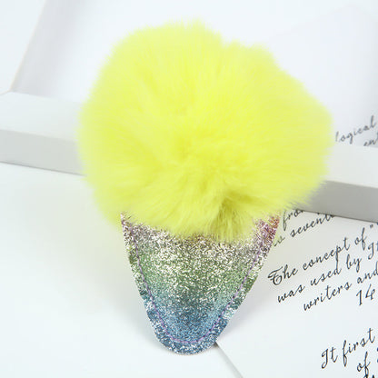 Hair Ball Ice Cream Cone Keychain