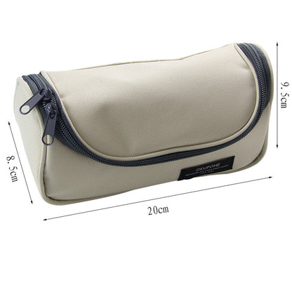 Large Capacity Double Zipper Oxford Cloth Pencil Case