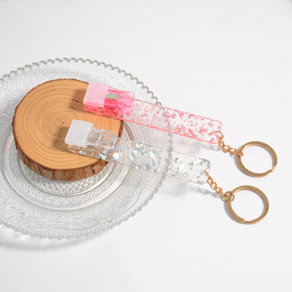 ATM Card Reader Hair Ball Plastic Keychain