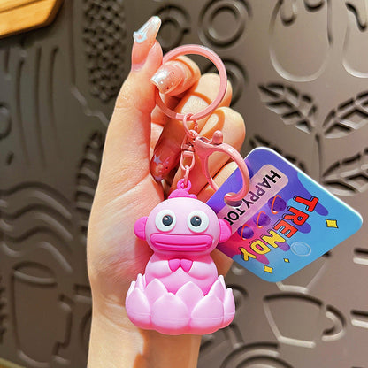 Cartoon Lotus Fish PVC Soft Glue Keychain