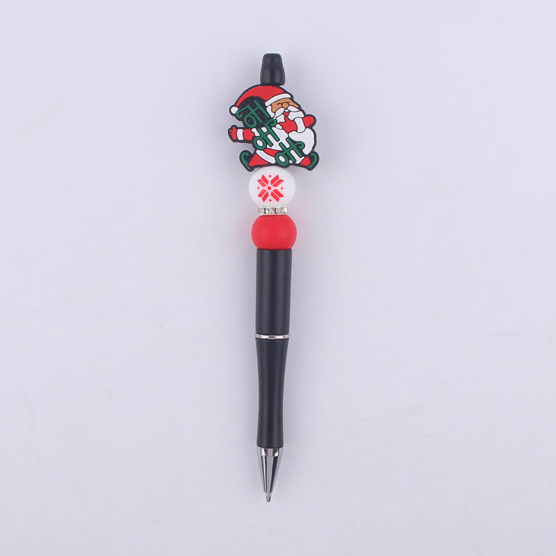 Cartoon Christmas Snowman Tree Beadable Silicone Beaded Ballpoint