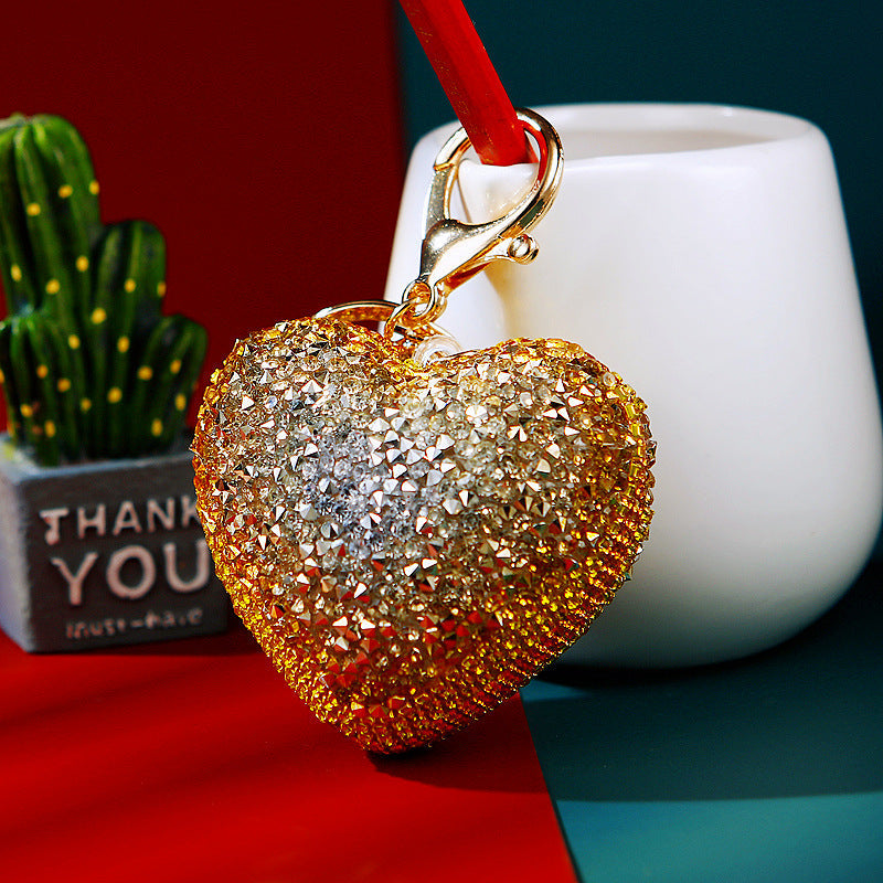 Diamond Luminous Love Car Metal Key Chain Metal